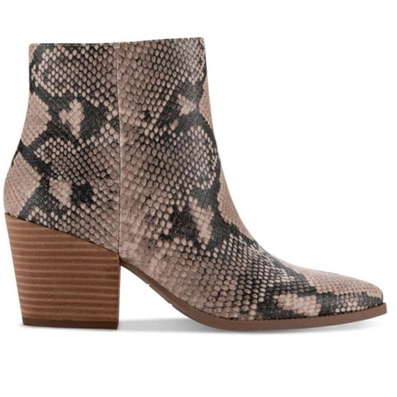 Sun + Stone Women’s Eryn Block-Heel Booties in the Size 9.5M in Ivory Snake - Picture 6 of 7